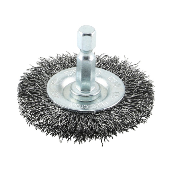 Drill Wheel Brush - Crimped Steel Wire - 50mm